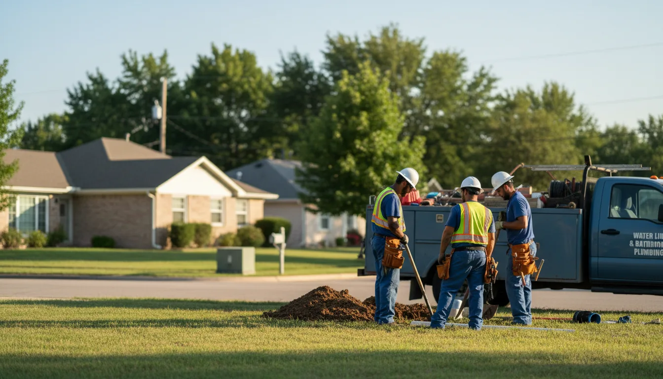 Residential water line and bathroom plumbing service in Brookville, OH
